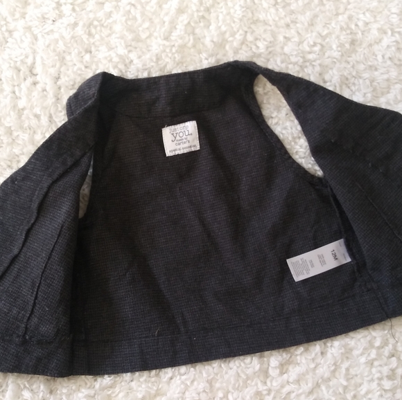 Carter's Dressy Infant Boy Vest Dark Gray Tuxedo 12 Months Size - Picture 8 of 16